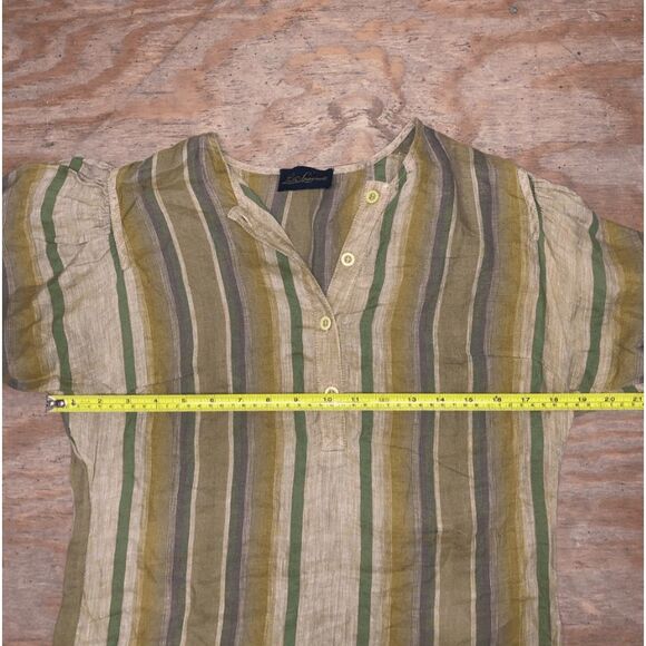 Luisa Spagnoli Linen Italian Dress in Neutral Stripes, Size Medium* - Picture 7 of 8